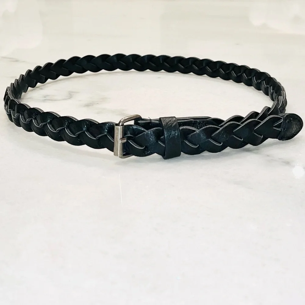 Girls Braided Faux Leather Belt